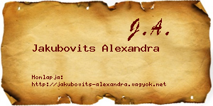 Jakubovits Alexandra névjegykártya